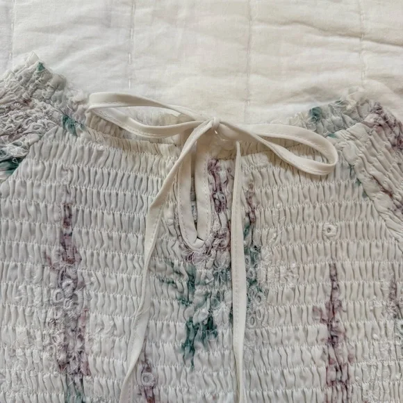 JessaKae White Floral Smocked Eyelet Midi Dress - Picture 8 of 13